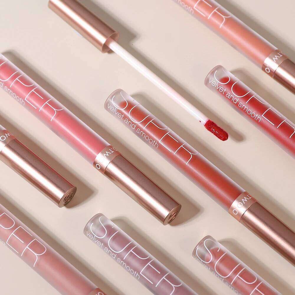 O.TWO.O Matte Liquid Long Lasting Lip Glaze Super Soft Sexy Red Nude Pink Lipgloss Waterproof Makeup Cosmetics Lipstick Z260310