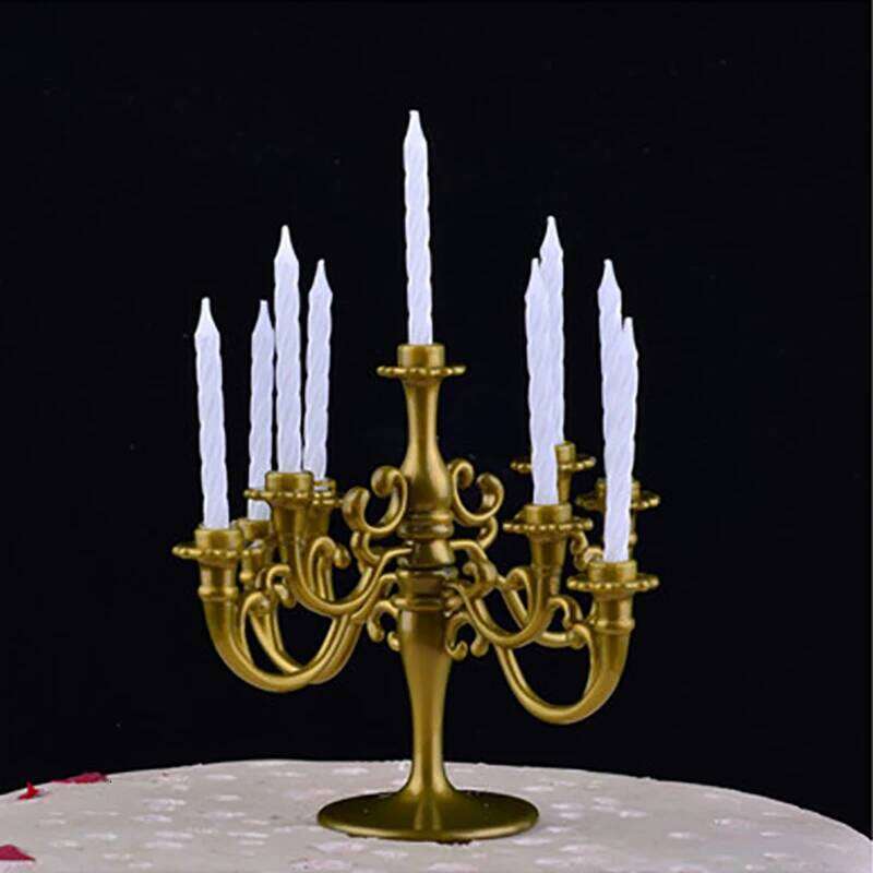 1Set Cute Miniature Furniture Toys Holder Candlesticks Party Cake Candle Holders Toppers for Dollhouse Decals H260310