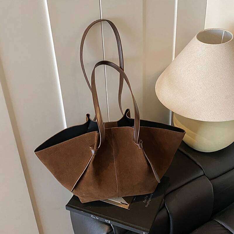 Faux Suede Tote Bags For Women Luxury Designer Handbags Purses 2025 New In Vintage Large Capacity Shoulder Bag XJ260310