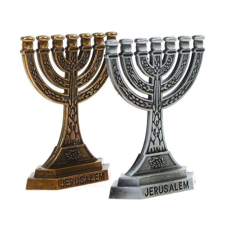 1pc Jerusalem 7 Branch Judaica Small Candlestick Menorah Home Decor Jewish Candle Holder Religious Holy Grail Ornament H260310