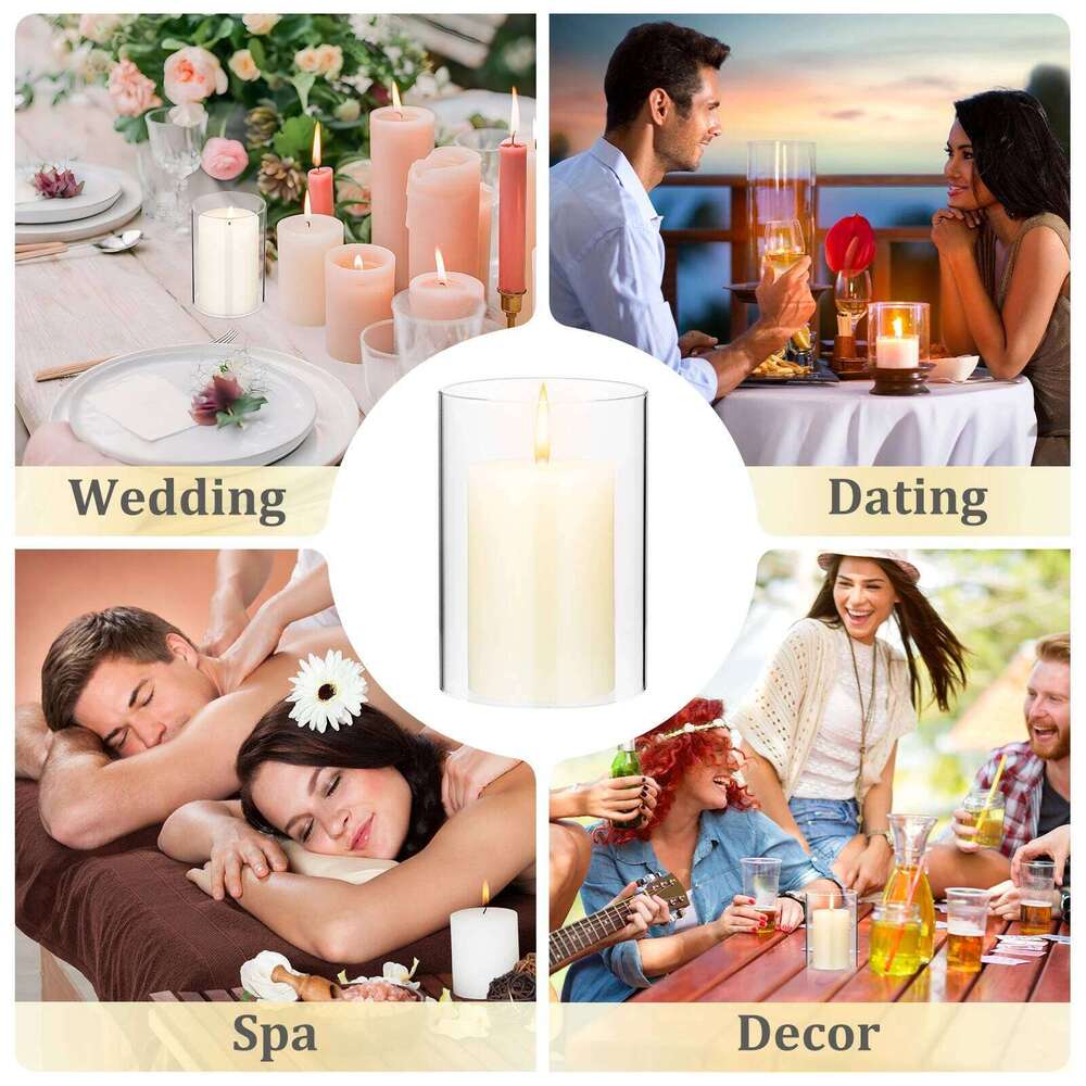 Glass Lampshade Cylinder For Candles Hanging Holder Decor Sleeve Cover Decorations H260310
