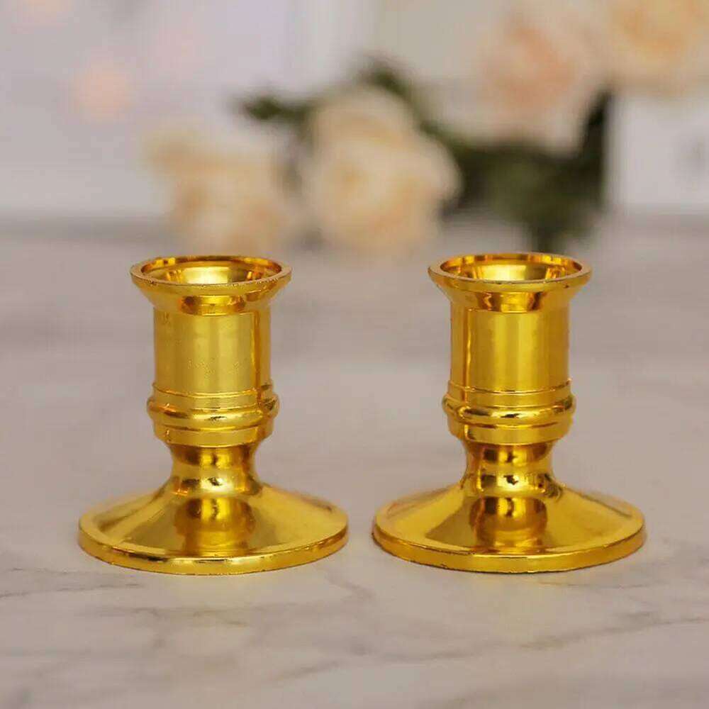 2pcs Traditional Shape Taper Standard Plastic Candle Holders Candlestick Wedding Dinner Decor for Electronic Candles For Party H260310