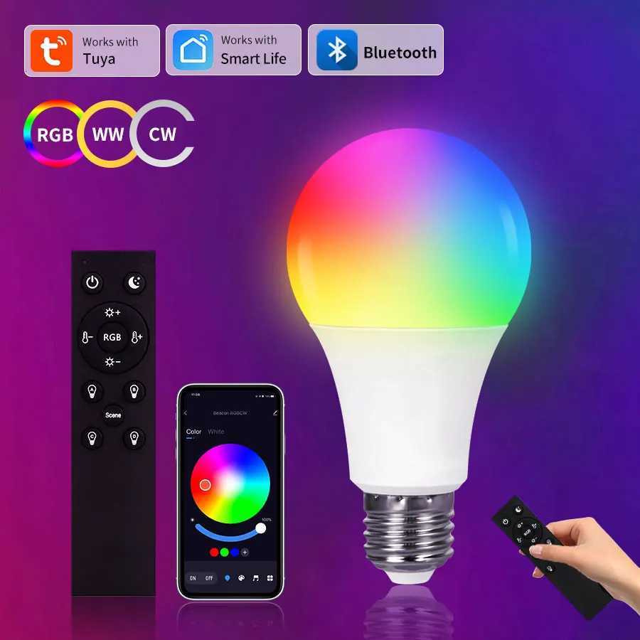 Bluetooth Smart LED Light Bulbs 220V 9W 15W 18W E27 BT Lamp Smart Life APP RF 24GHz Remote Group Control Bedroom Home Decor H260310