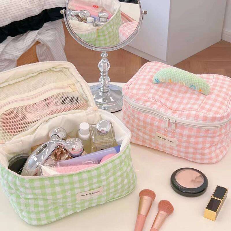 Personality Women Tote Cotton Makeup Portable Large Capacity Travel Organizer Cosmetic Wash Pouch Ladies Make Up Storage Bag XJ260310