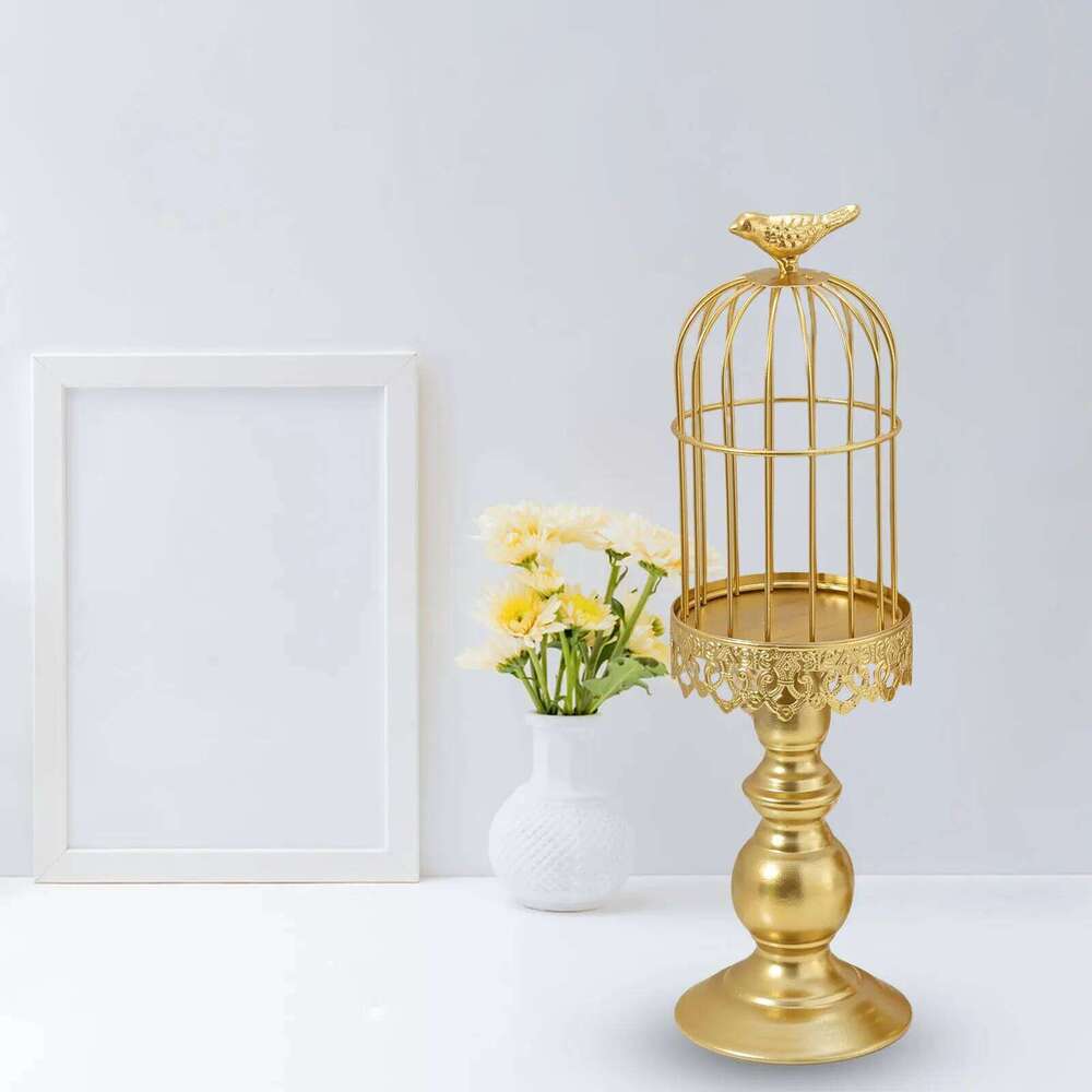 Bird Cage Candle Stand Tealight Holder Durable European Style for Wedding Party Table Living Room Decoration Ornament H260310