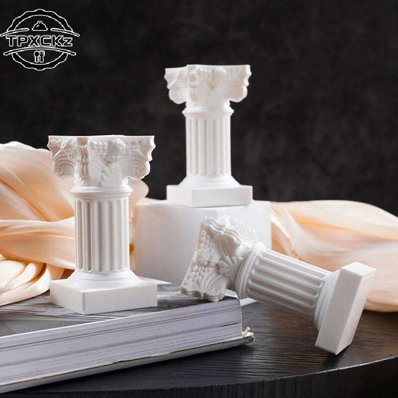 Roman Pillar Greek Column Statue Pedestal Candlestick Stand Figurine Sculpture Indoor Home Dinning Room Garden Scenery Decor H260310