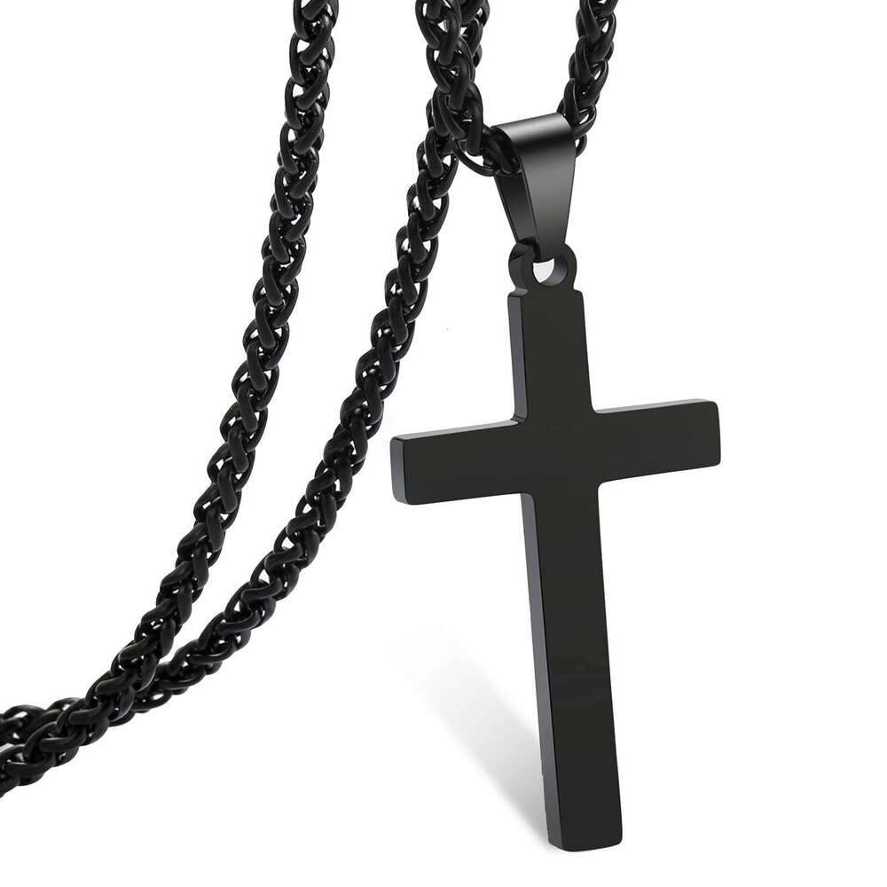 Men's Stainless Hip-hop Trendy Men's Necklace, Titanium Steel Sweater Chain Cross Necklace Accessory