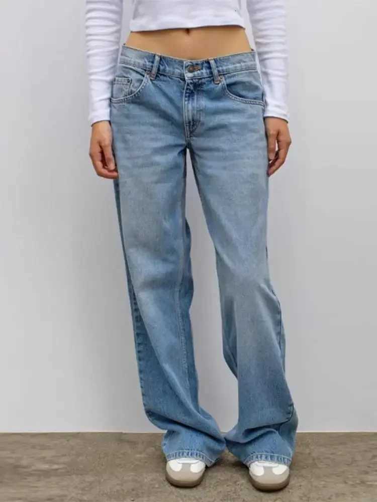 European and American Leopard Print Star Patch Jeans Street Womens High Waist Jeans Fashion Clothing Vintage Straight TrousersT260310