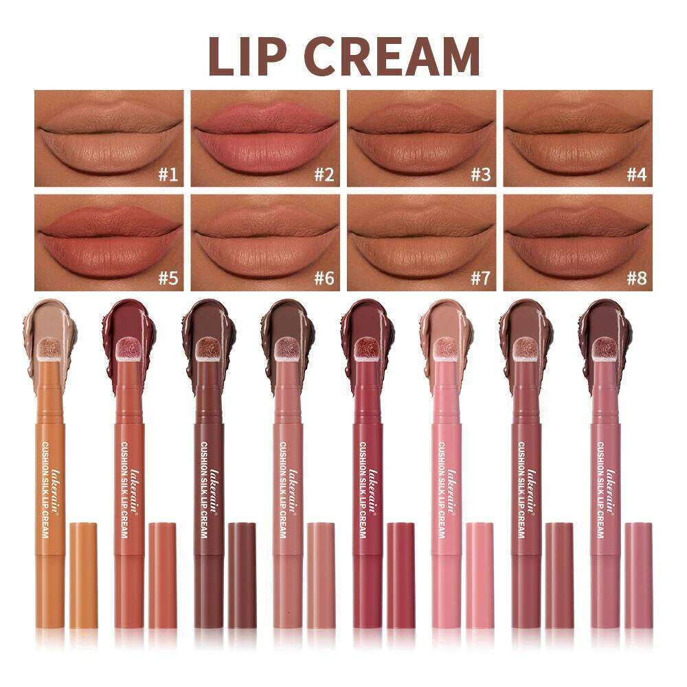 Cushion Kiss Cream Stain Lip Tint Long Lasting Matte Waterproof Non Transfer Formula Velvety Finish Cosmetics Z260310