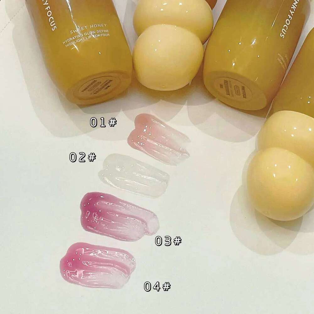 Pinkyfocus Hydrating Lip Serum Gloss - Fruit Nectar Transparent, Dewy Glass Look, Long-Lasting Cosmetics Z260310