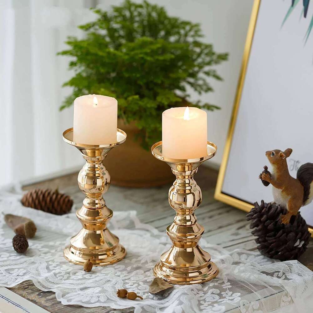 2 Pcs Pillar Holders, Wedding Centerpieces Metal Candle Holder Candles Stand Decoration Ideal for Weddings Special Events H260310