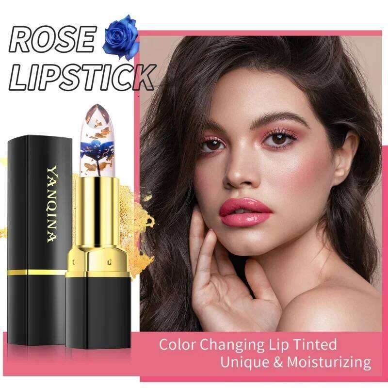 Long Lasting Temperature Color Changing Lip Balm Crystal Jelly Flower Lipstick Gloss Transparent Moisturize Lips Makeup Cosmetic Z260310