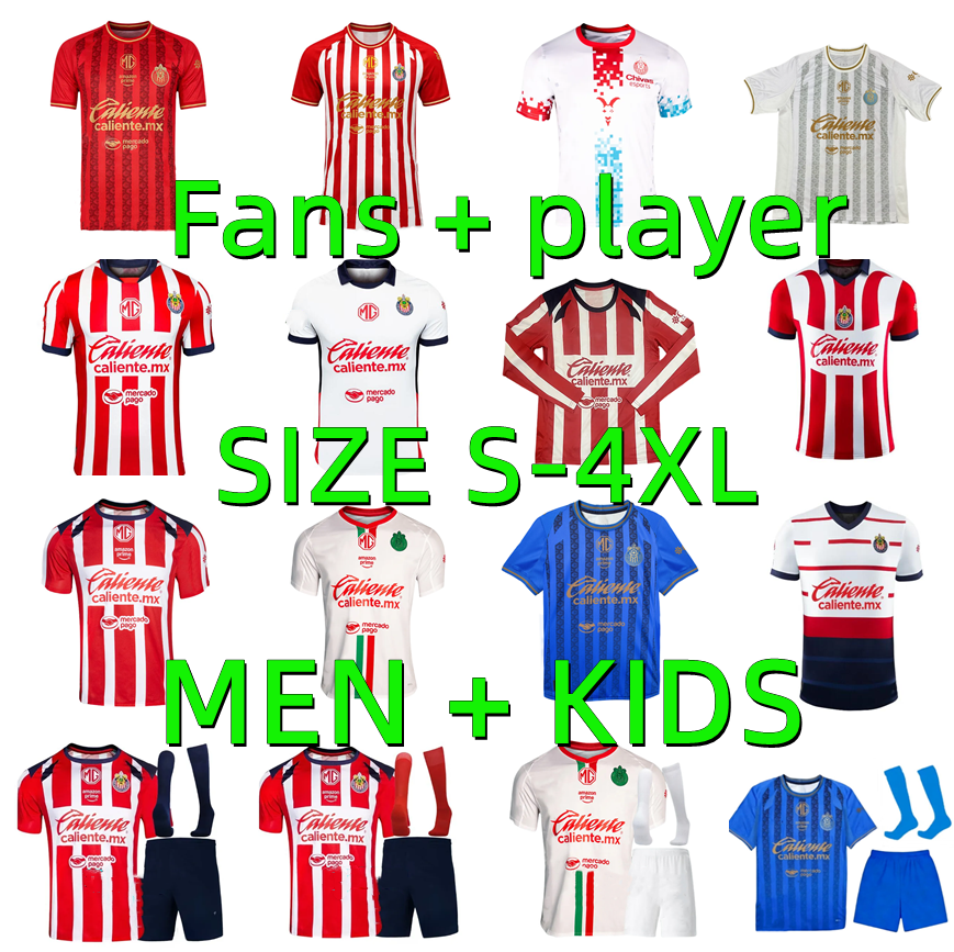 2025 2026 ChiVas Guadalajara Soccer Jerseys 25 26 A.GONZALEZ ALVAREZ C.COWELL ALVARADO O.GOVEA D.AGUIRRE LEDEZMA Goalkeeper football Shirt Men kids kit player version