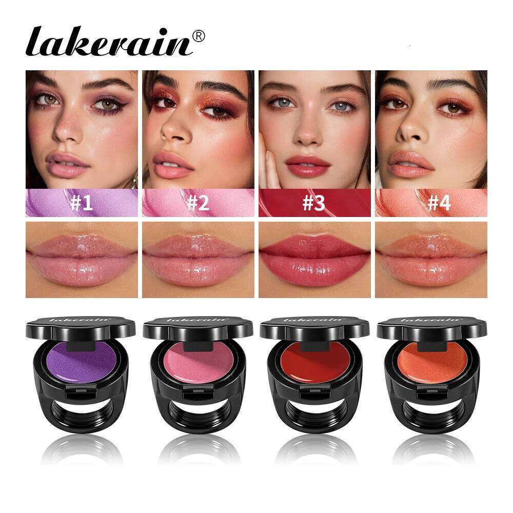 Lakerain Rouge Long Lasting Moisturizing Shining Lips Cheeks Dual-use Anti wrinkle Nourishment Ring Style Lipstick Z260310