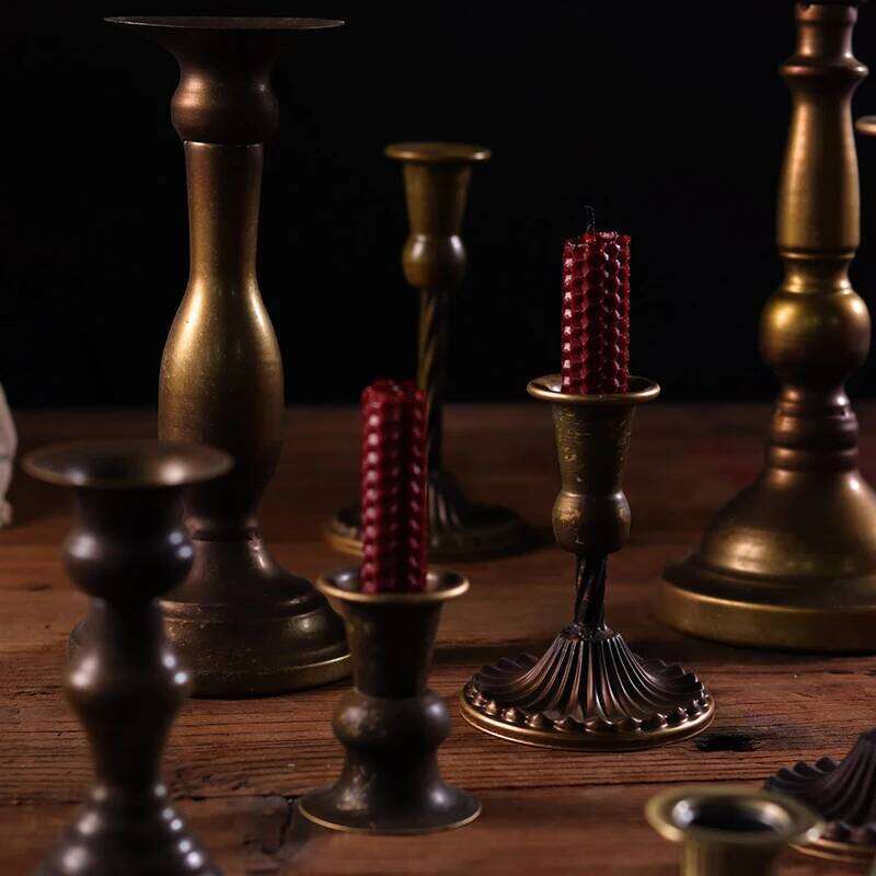 Retro Metal Candlestick Zinc Alloy Holder Sconce Antique Candle Stick Rack Accessories Home Decoration Photography Props H260310