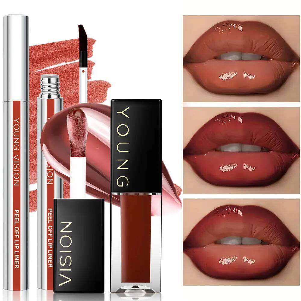 Moisturizing oil Tearing Line Liquid Pen Set -3D Lip Makeup Durable and Natural Suitable for Various Style Z260310