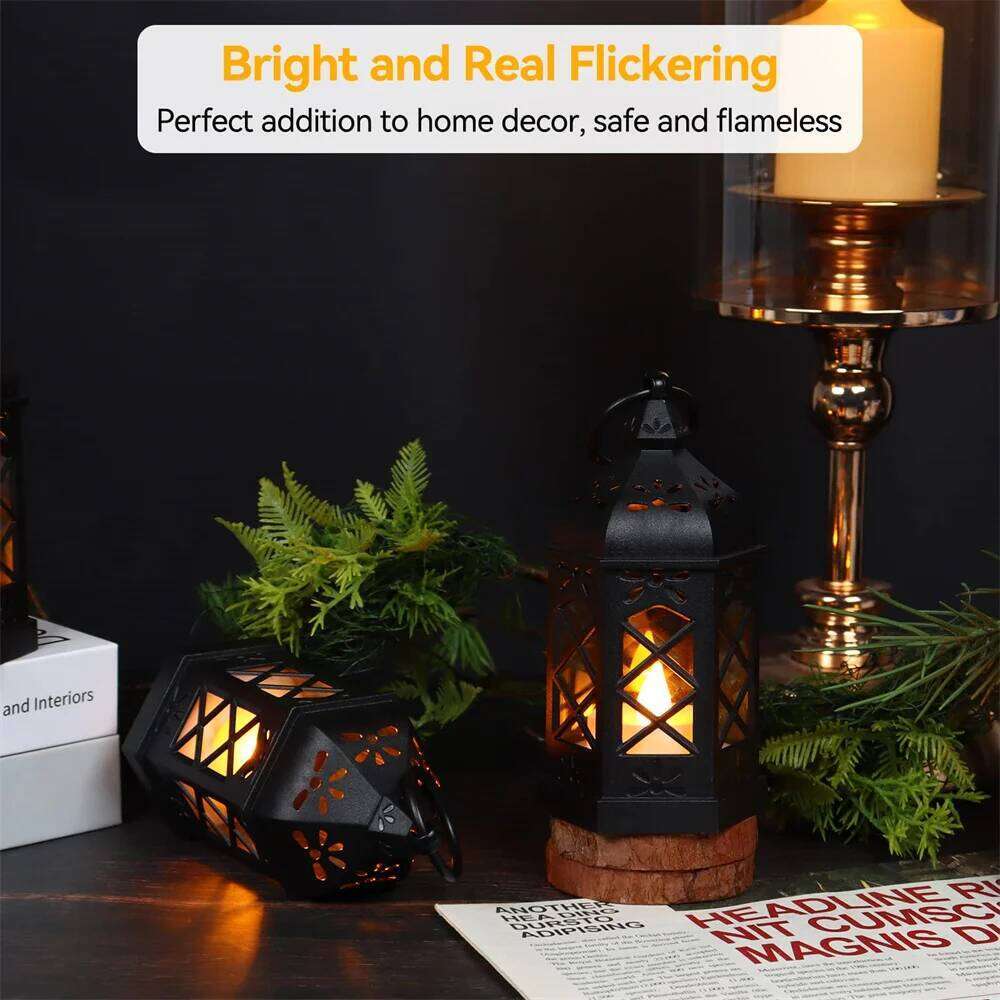 1pack Mini Lantern Candle Decorative Outdoor Wall Lanterns Table Centerpiece for Wedding Halloween Christmas H260310
