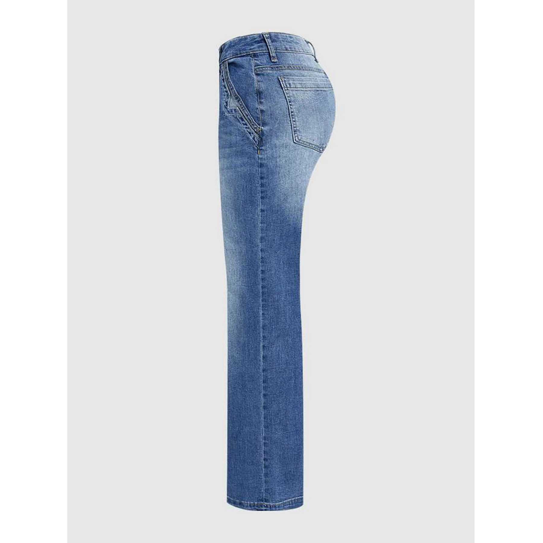 Womens Y2K Fashion Casual Washed Wide Leg Jeans Stretchy Comfortable Vintage Denim Trousers M260310