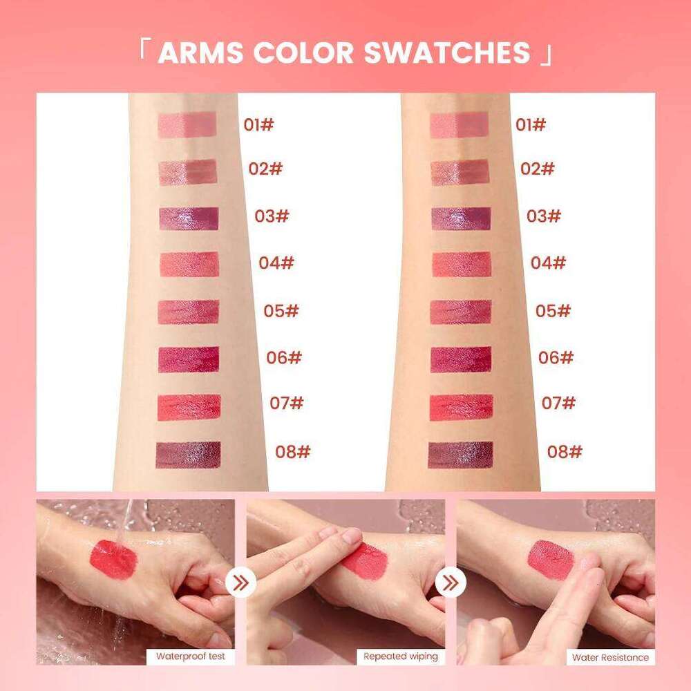 QIBEST Watery Glaze Moisturizing Long Lasting Sexy Red Liquid Lipstick Mirror Glossy Lip Gloss Tint Cosmetic For Women Z260310