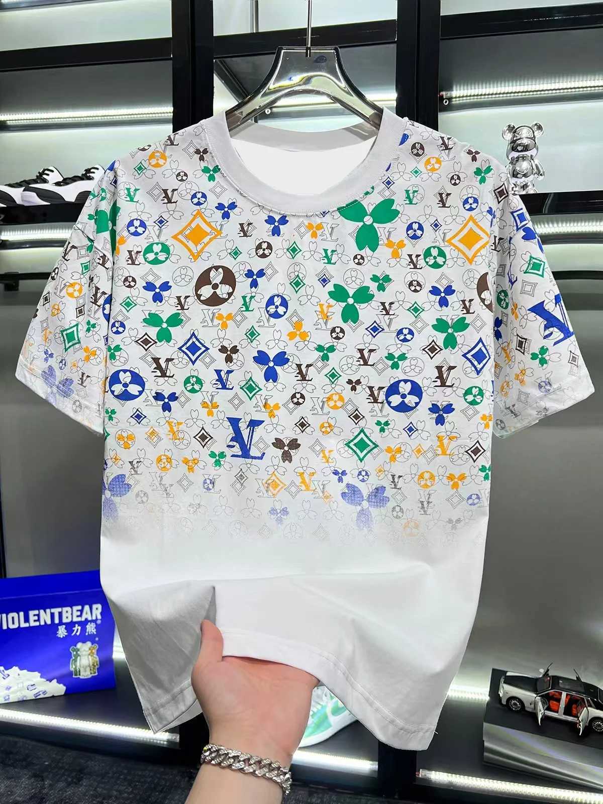 2026 New Style Mens Casual Trendy Fashion Short-Sleeved T-Shirt Classic Round-neck T-Shirt Colorful Print Letters Summer ShirtT260310