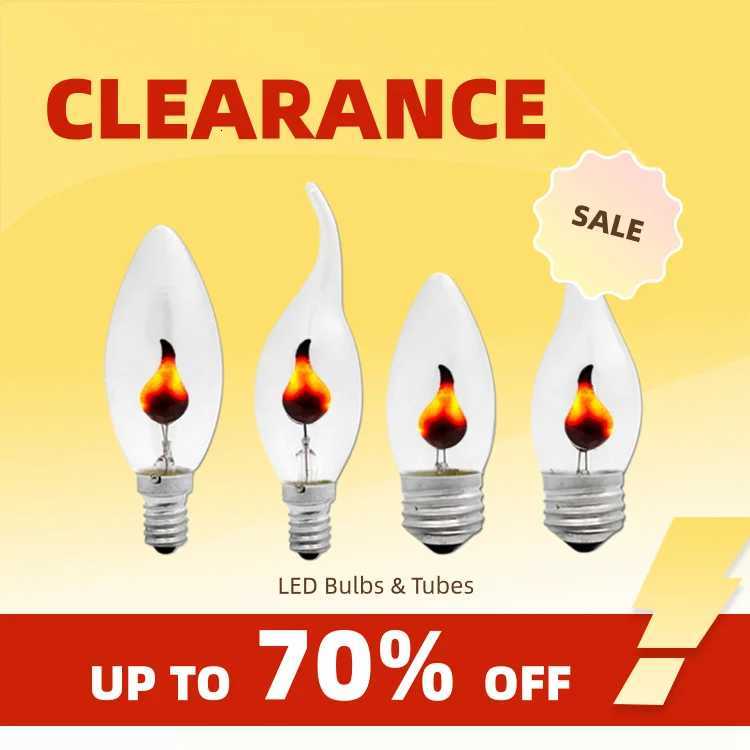 ClearanceEdison Led Candle Light Bulb E14 E27 LED Flame Effect Bulb 3W AC220V Home For Decor Lighting Ampoule Candle BulbConti H260310