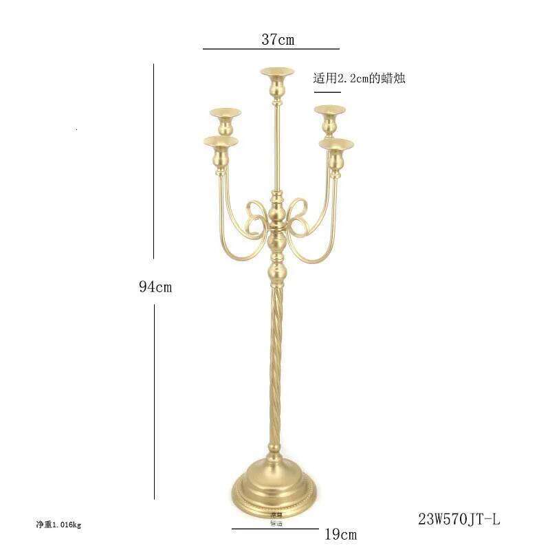 Metal 5-Candle Candlestick Taper Candles, Candle Holder for Wedding Centerpiece Christmas Valentine Party Event Decor H260310