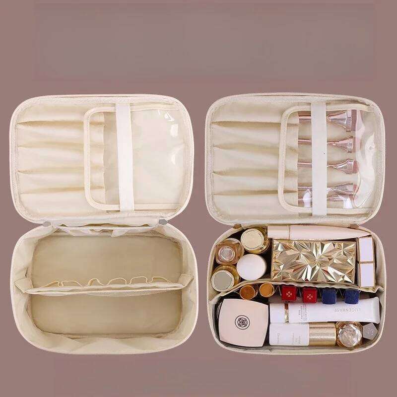 Women's PU Cosmetic Bag - Portable Makeup & Toiletry Organizer, Travel essential toiletries storage bag XJ260310