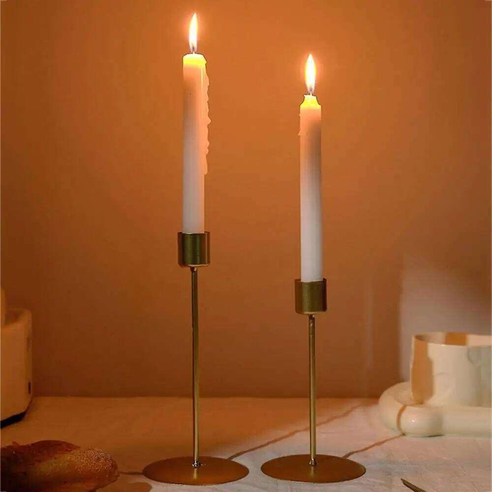 Small Cup Beautiful Candle Holders Durable Table Decor Exquisite Candlestick Useful Home Supplies Iron Candelabrum H260310