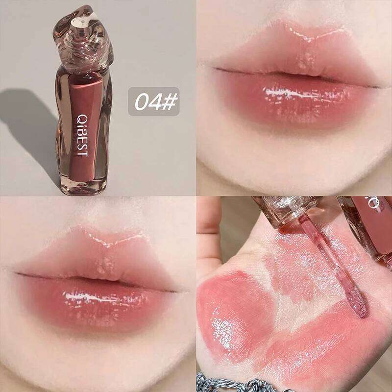 QIBEST Watery Mirror Glaze Gummy Jelly Moisturizing Gloss Female Lipstick Long Lasting Lip Tint Korean Cosmetics Z260310