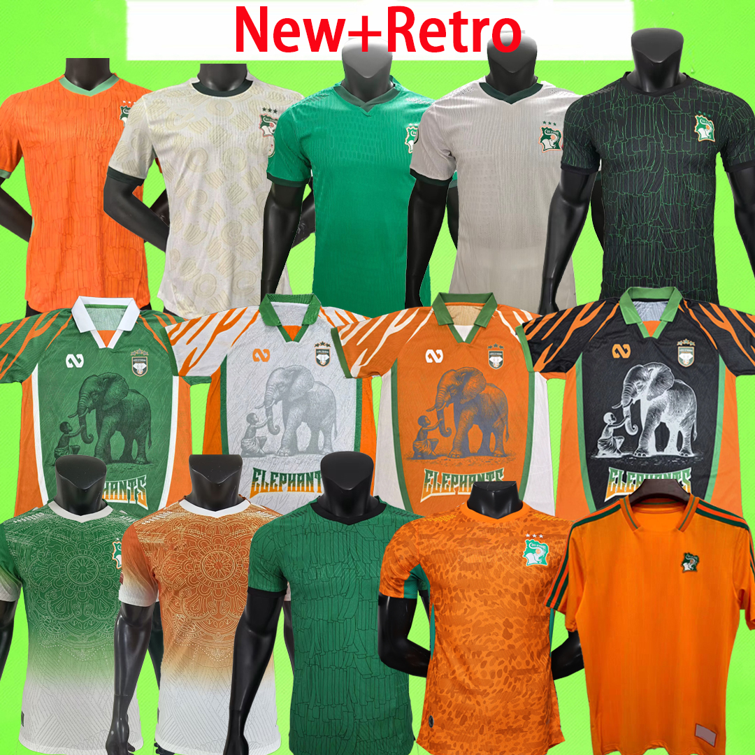 Icon orange New + Retro Cote D'ivoire 2024 2025 2026 Cote d Ivoire Soccer Jerseys short ivory coast KIDS 24 25 26 27 football shirt home away Uniform fans player version kit