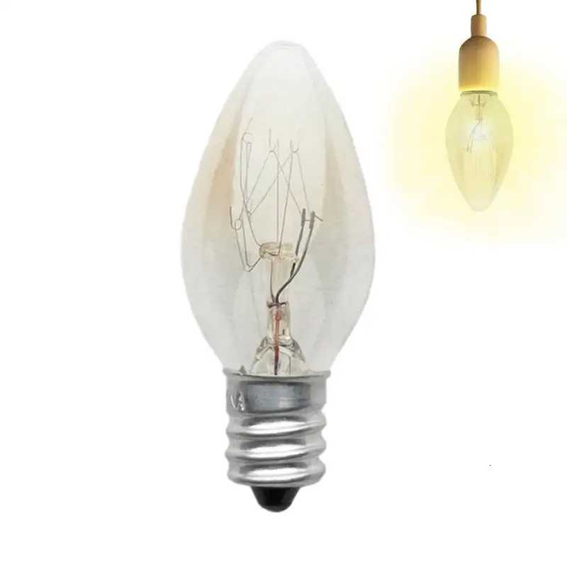 E12 Light Bulb 220V 10W Transparent Warm Color C7 Incandescent Tungsten Night Lamp Bulb Edison Retro Candle Light Blubs H260310