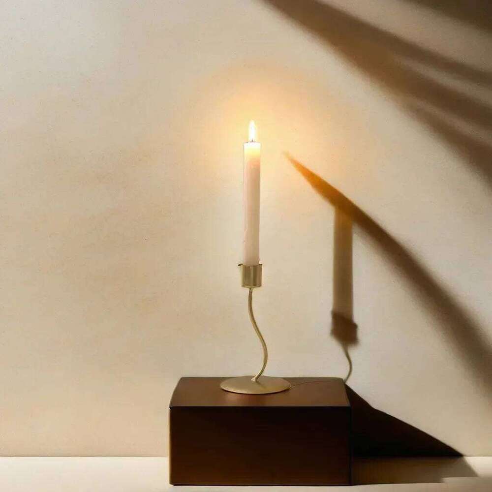 Metal Style Candle Holders Simple Golden Wedding Decoration Bar Party Living Room Home Decor Candlestick H260310
