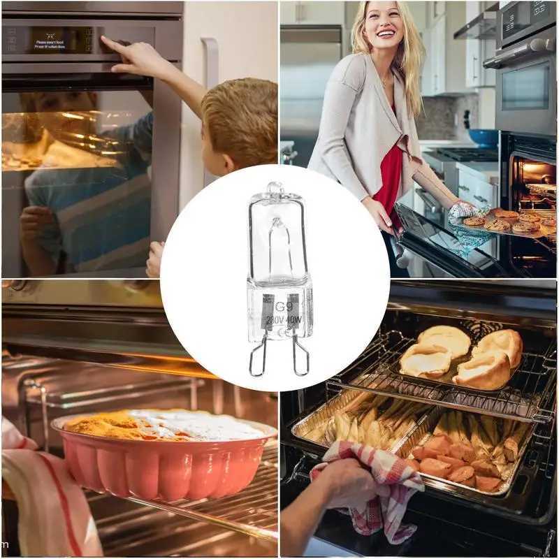 G9 Oven Bulb Light Microwave Oven Halogen Bulb Lamp High Temperature Resistant For Household Kitchen Appliance 40W 120/230V H260310