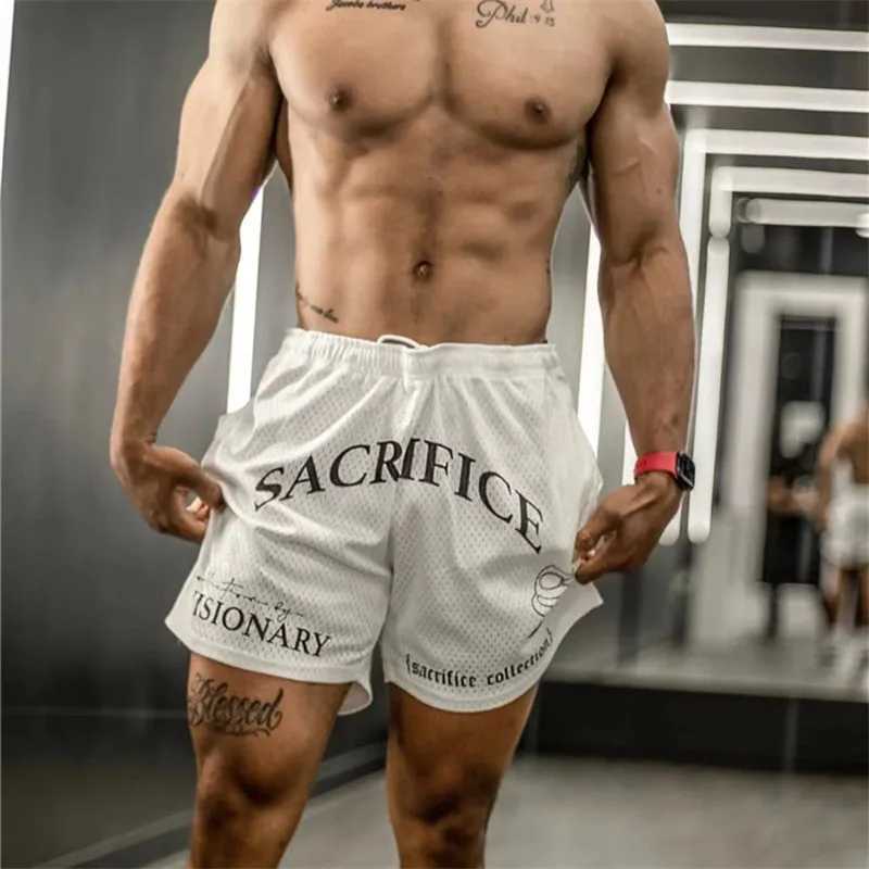 2024 Zomer Heren Short Nieuwe Heren 2 In 1 Sport Korte Casual Shorts Hiphop Fitness Snel Droog Ademende Dubbeldeks Shorts N260310