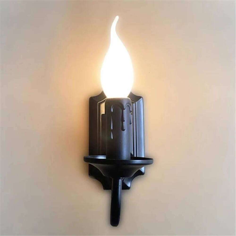Black Industrial Sconces,Retro Simple Wall Lamp Home Decor Candle Holder for Bedroom, Dining Room, Living Room H260310