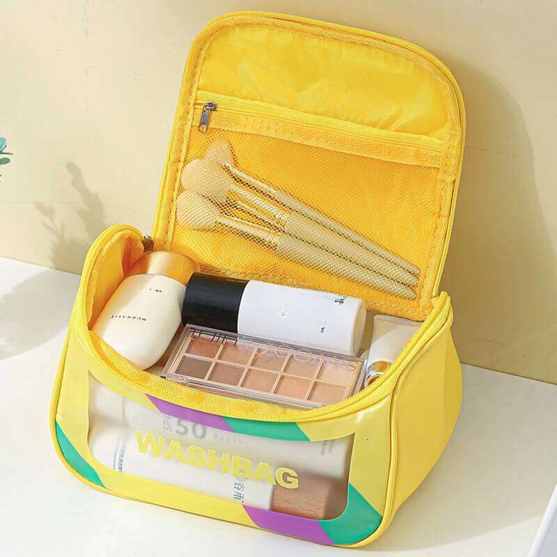 Storage Multi Functional Travel Outdoor Handheld Hanging Makeup PU Matte Visible Colorful Waterproof Toilet Bag XJ260310
