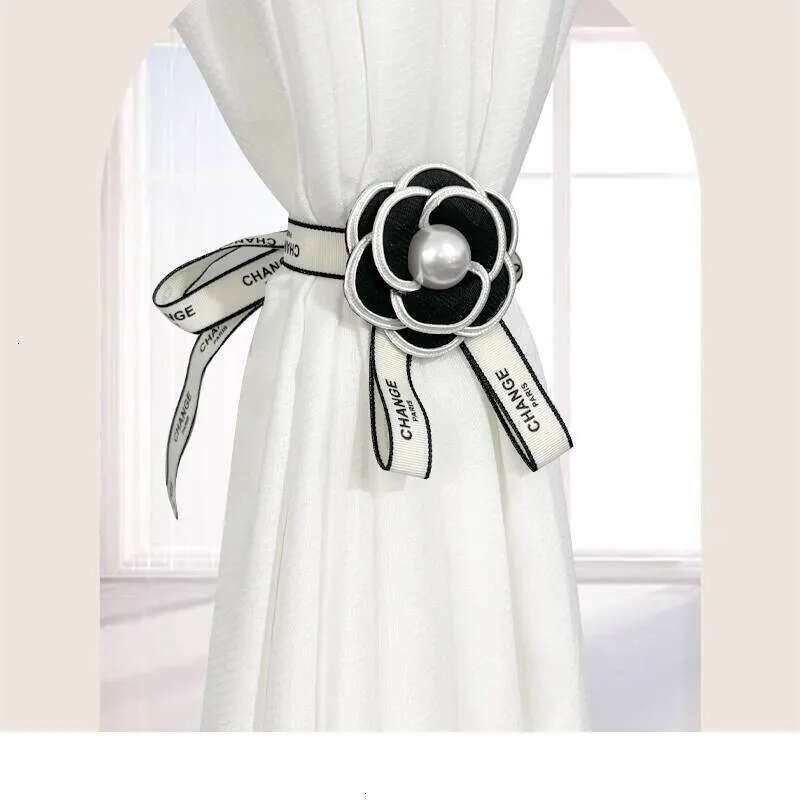 Camellia Flower Small Fragrance Style Tiebacks Simple Sheer Curtain Binding Bands Drawstring Storage Buckle Decorative Accessories
