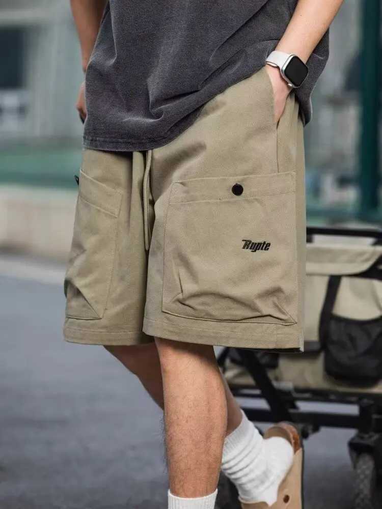 Retro Large Pocket Work Shorts Mens 25 Summer New High Street Loose American Letter Embroidered Five-point Casual Pants Top N260310