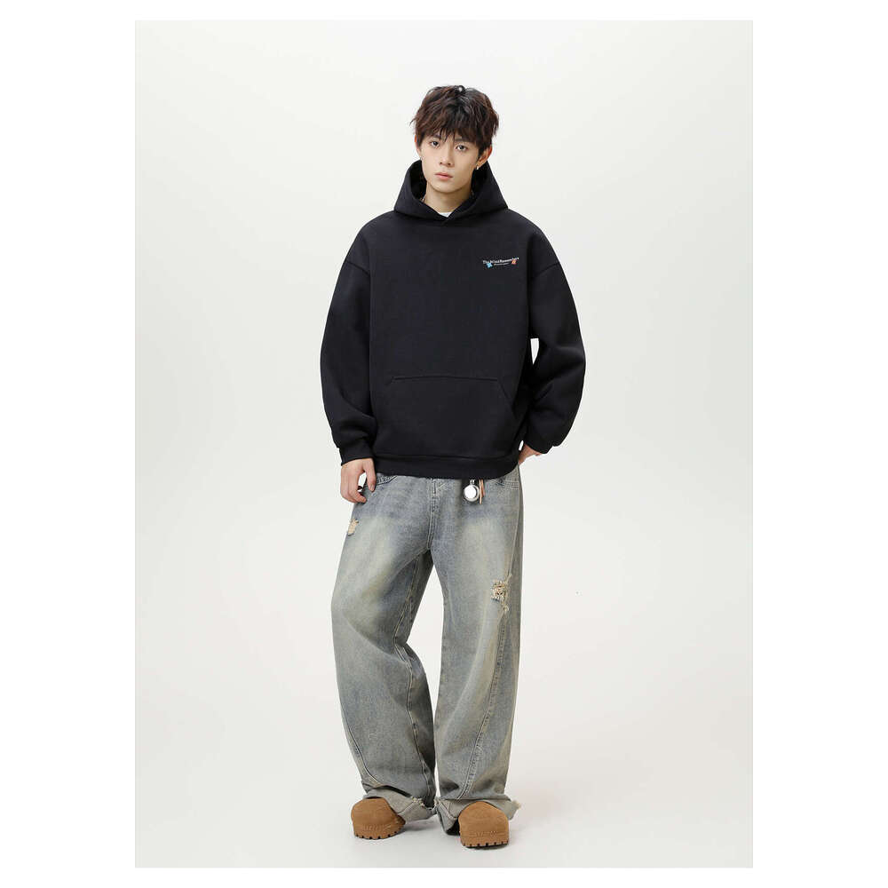 Petal Print American Style For Men, Autumn New Heavyweight Texture Trendy Brand Sports Hoodie Casual Jacket