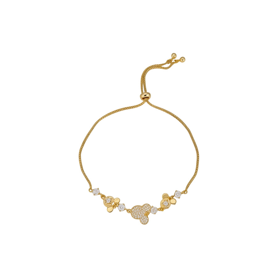 18k real gold plated zircon Mickey Mouse bracelet, cartoon cute, light luxury, stylish design, niche jewelry - view 9