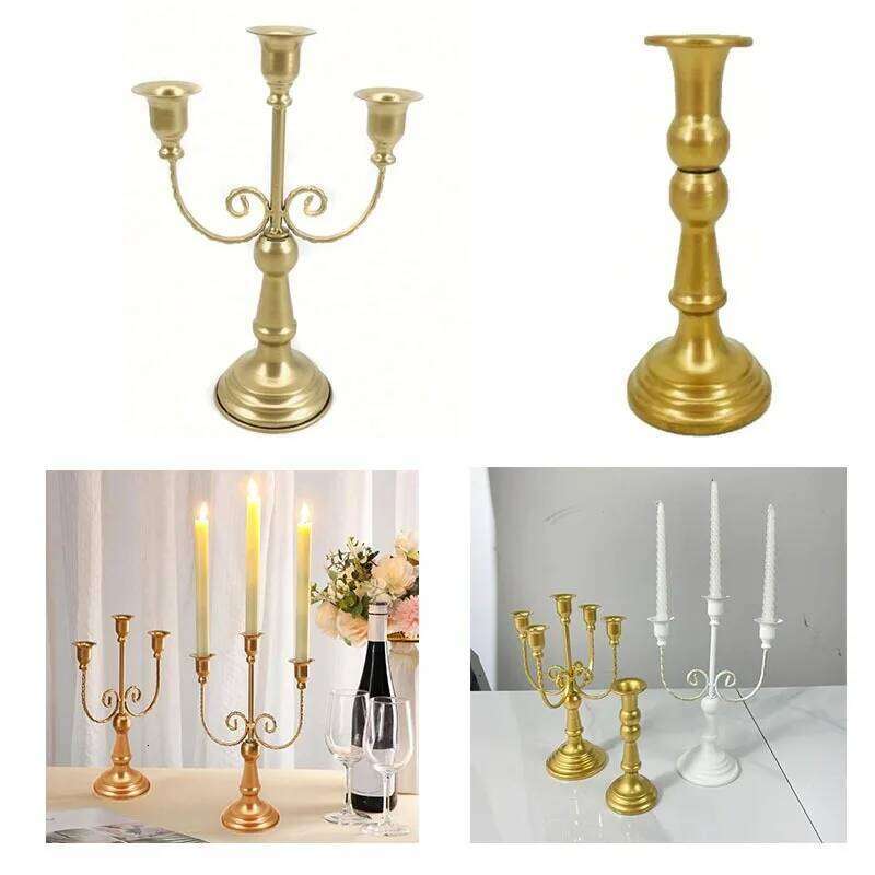 Vintage Golden Wrought Iron Holders Elegant Metal Candle Cups for Table Decor Wedding Centerpieces Romantic Dinners H260310