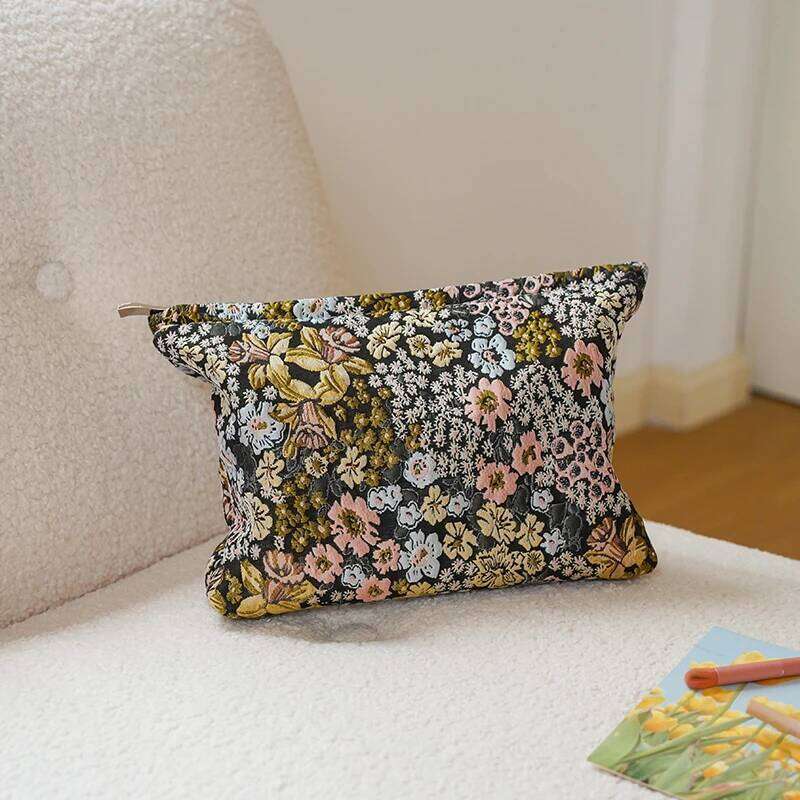 Colorful flowers large capacity women's makeup portable cosmetics change storage travel toiletry commuter liner bag XJ260310