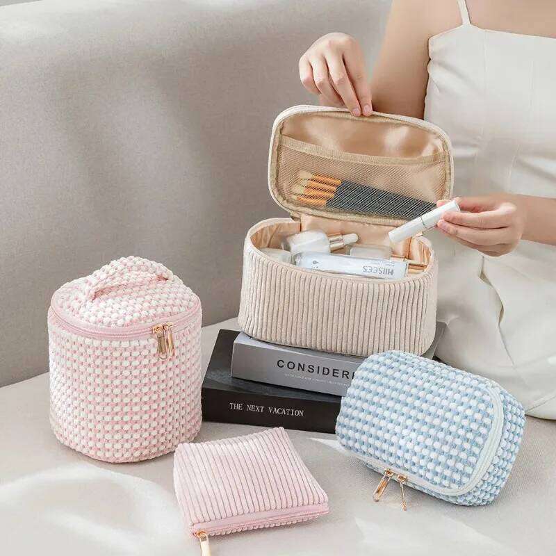 Velvet cosmetic travel lipstick girly portable storage bag large capacity classified four-piece set XJ260310