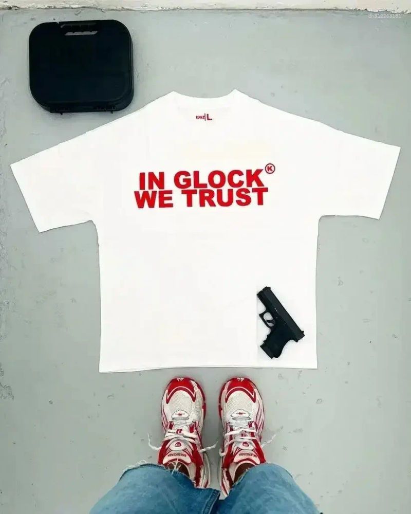 Men's T Shirts Kixkz Fashion Brand Summer Harajuku Loose Women T-shirt IN WE TRUST Letter Print Oversize Tee Short Sleeve Men Clothing - view 6