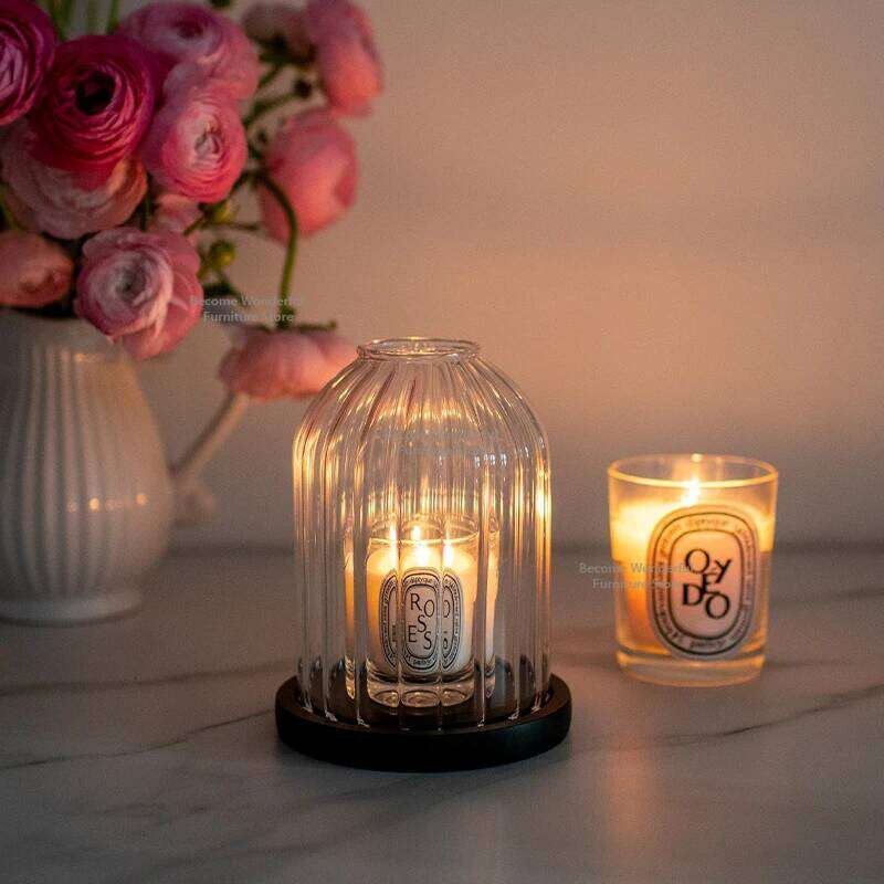 Bedroom Glass Cover Designer Banquet Kitchen Restaurant Candle Holders Advanced Decor Home Decoration Lszt H260310