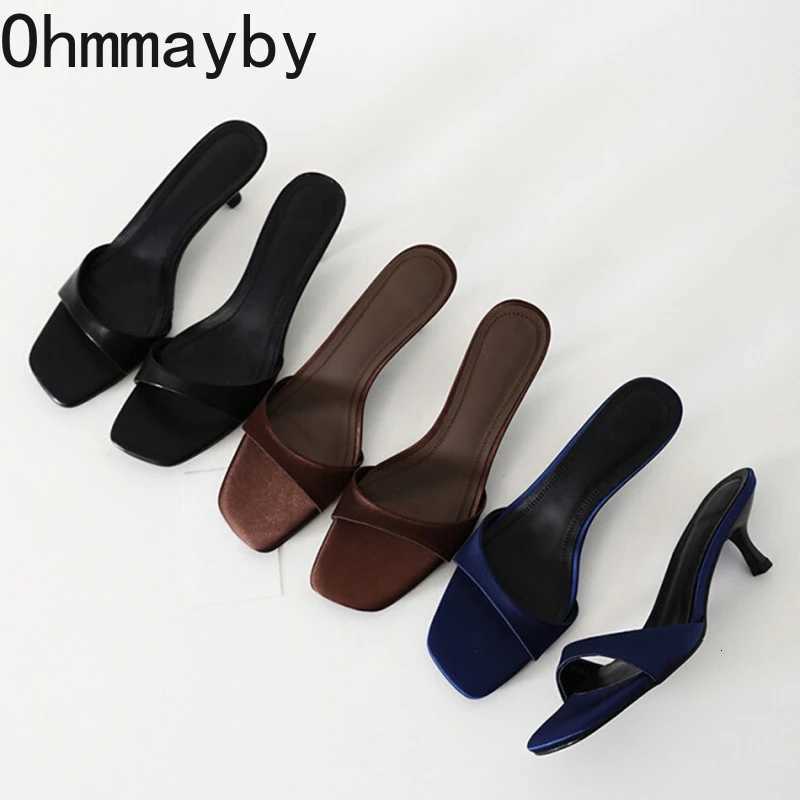 Summer Fashion Women Open Toe Fashion Slip On Ladies Comfort Outdoor Thin Heel Dress Slides K260311