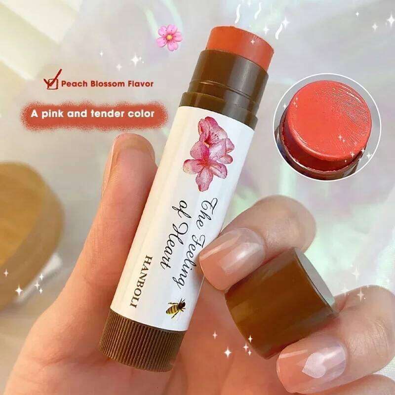 4 Colors Colored Balm Cute Fruit Moisturizing Lip Tint Long Lasting Peach Red Lipstick Waterproof Women Lips Makeup Cosmetic Z260310