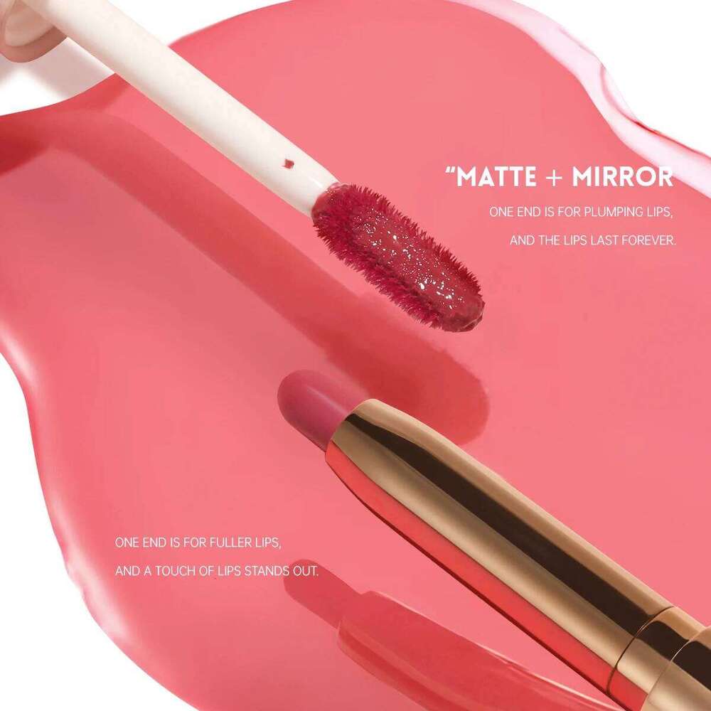 Double-ended lip gloss, moisturizing hydrating, long-lasting colorfast, with a dual effect of matte and glossy finishes. Z260310