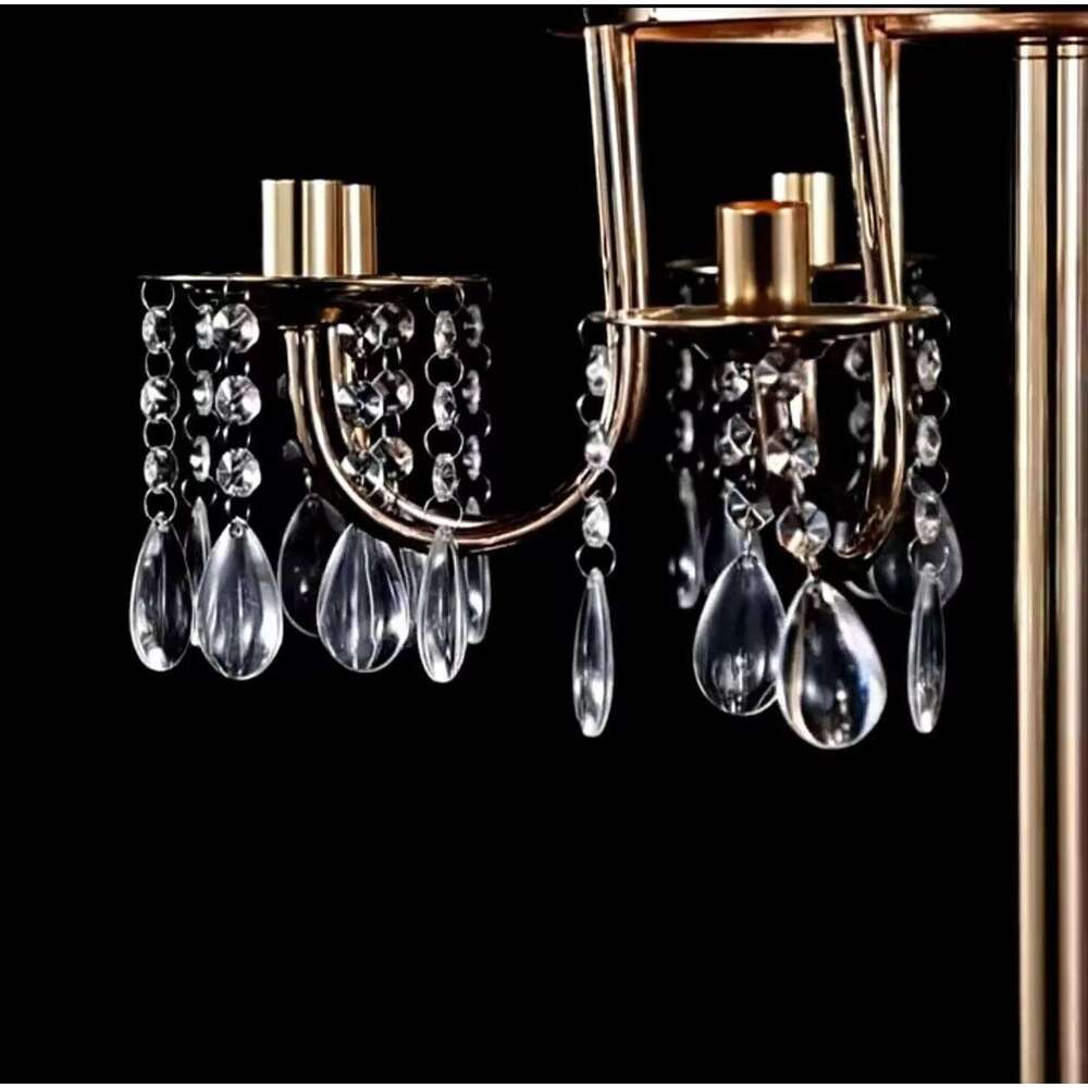 Wedding 4Pcs Gold 8 Heads Metal Candelabra - Crystal Decor Candle Holders for Table Centerpiece Birthday Party Home Decoration H260310