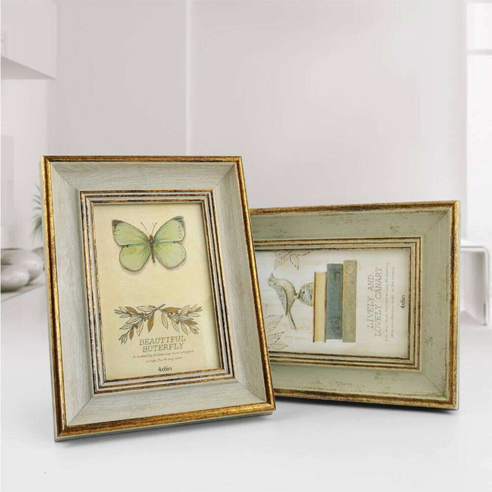 Wooden Picture Vintage Portrait Photo Frames 6 7 Inch Wedding Anniversary Retro Landscape Horizontal Poster Frame H260310 - view 4